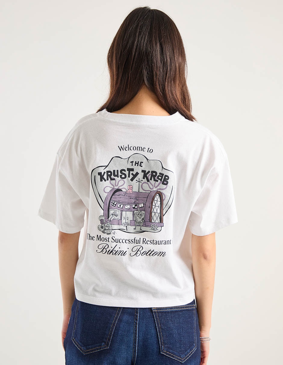 Playera manga corta Paramount Bob Esponja cuello redondo para mujer