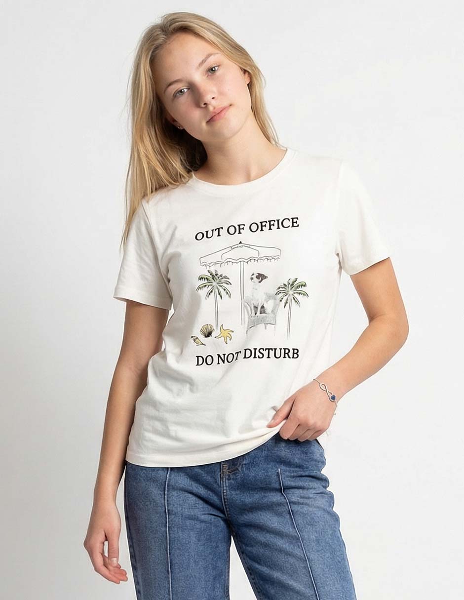 Playera manga corta Non Stop cuello redondo para mujer