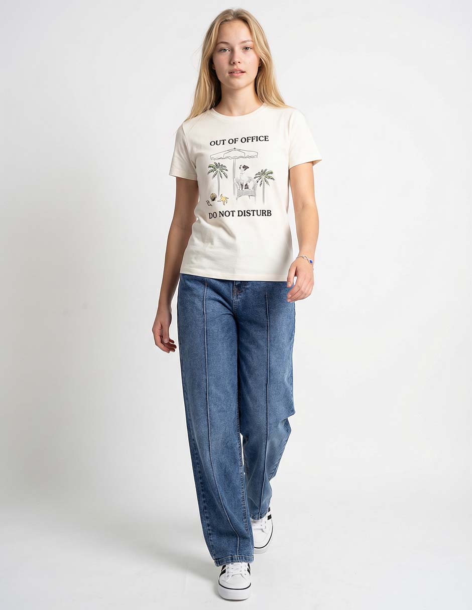 Playera manga corta Non Stop cuello redondo para mujer