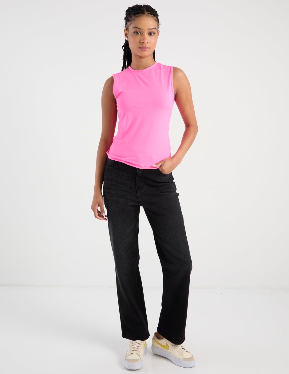 Jeans straight cintura media para mujer 2