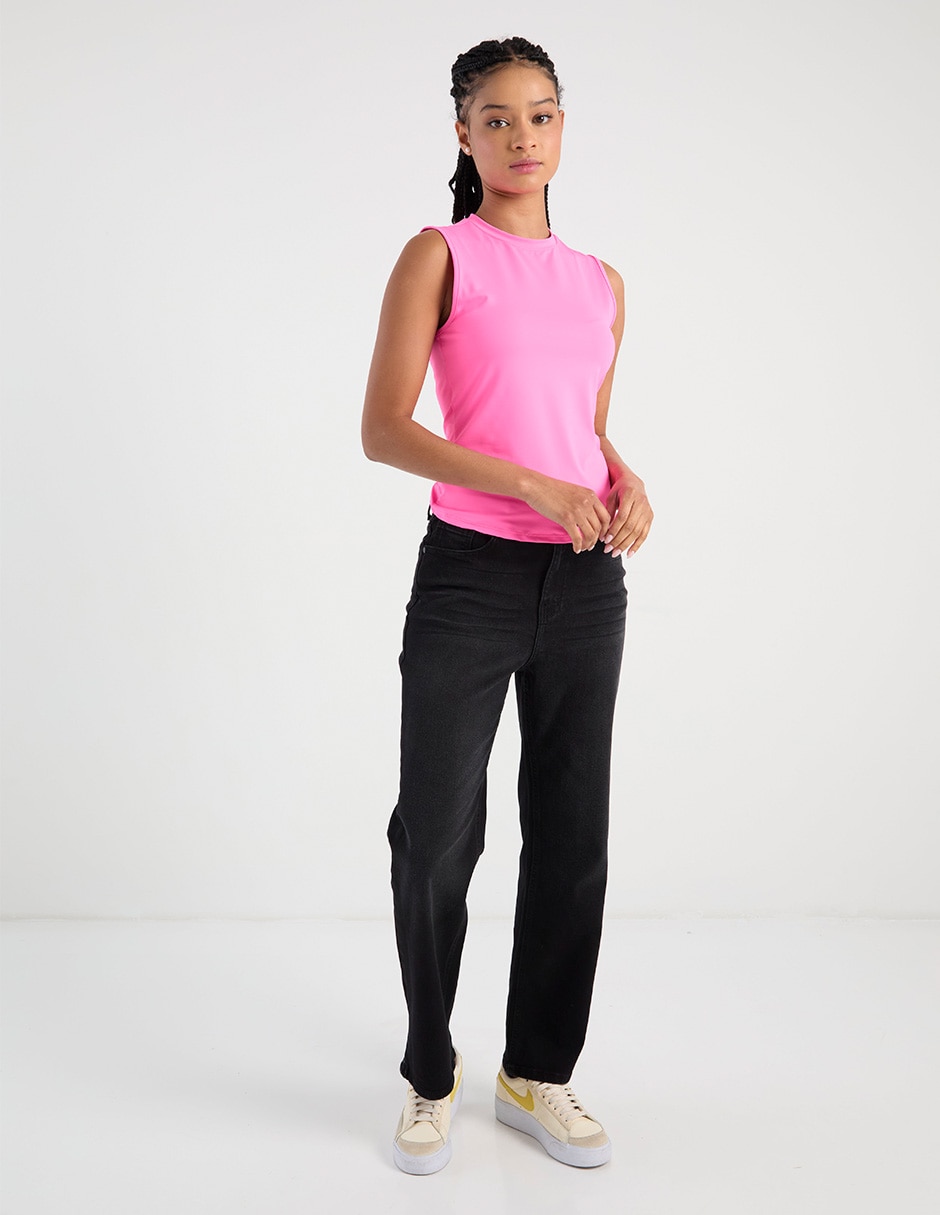 Jeans straight cintura media para mujer 3