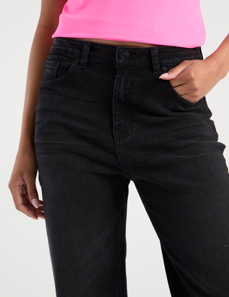 Jeans straight cintura media para mujer 4