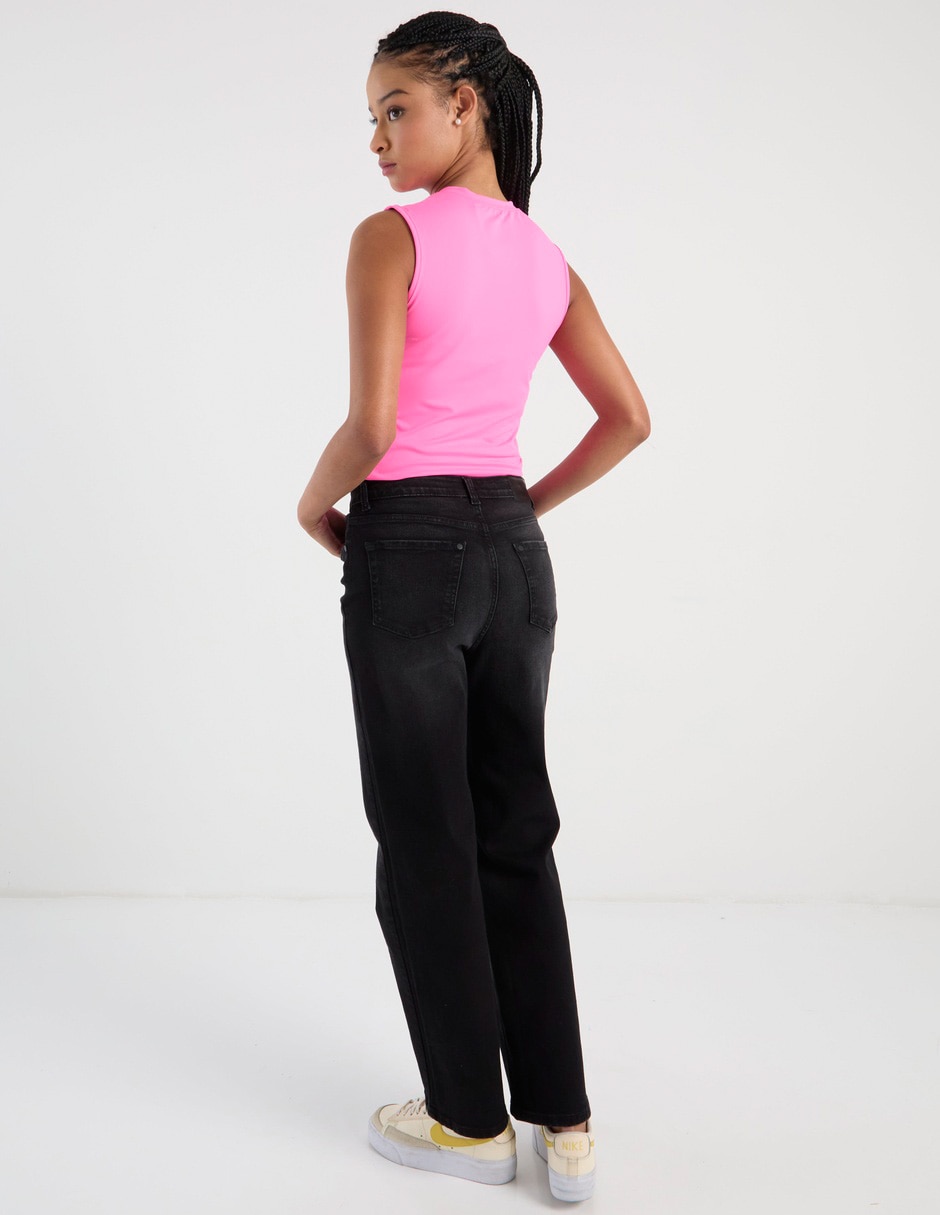 Jeans straight cintura media para mujer 6