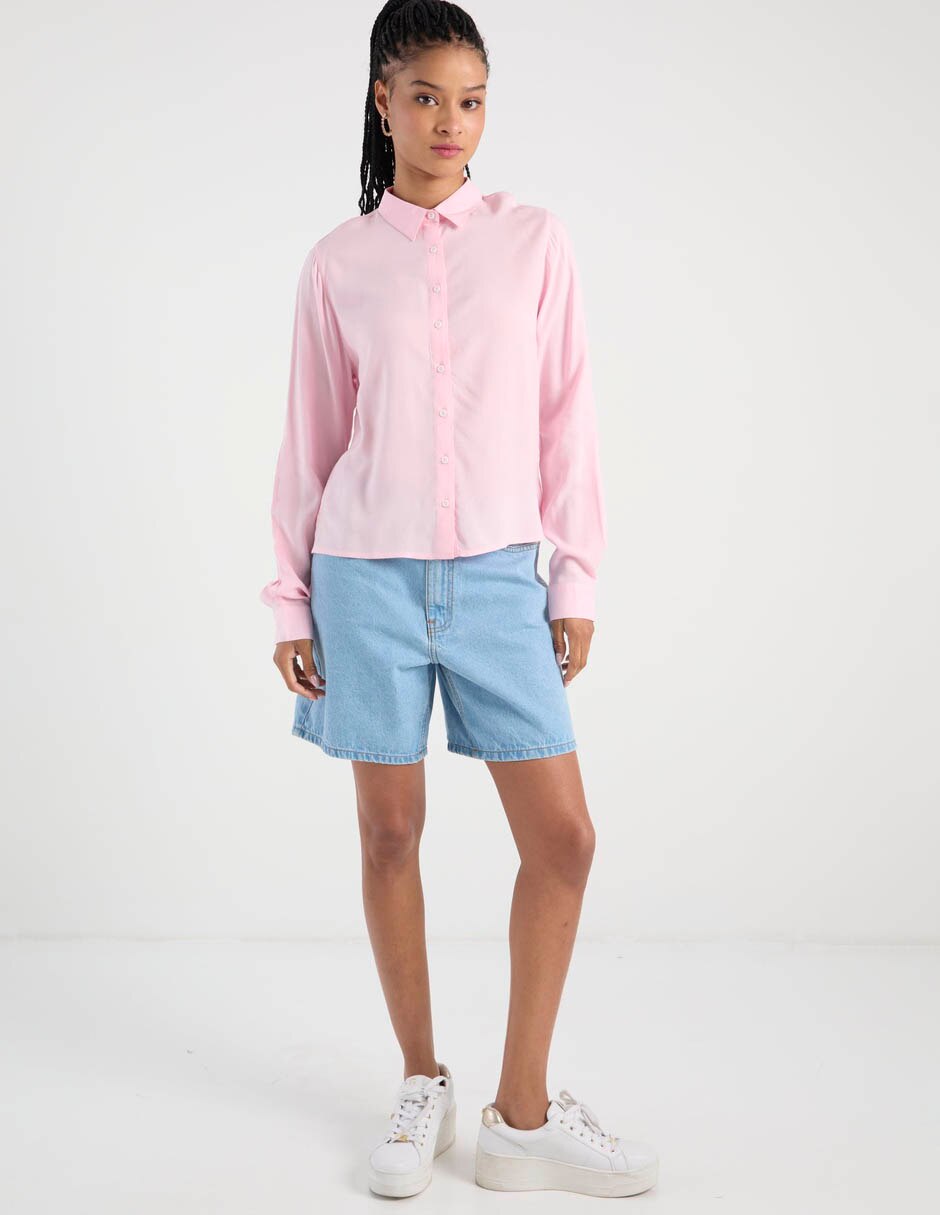 Blusa camisera Non Stop manga larga para mujer