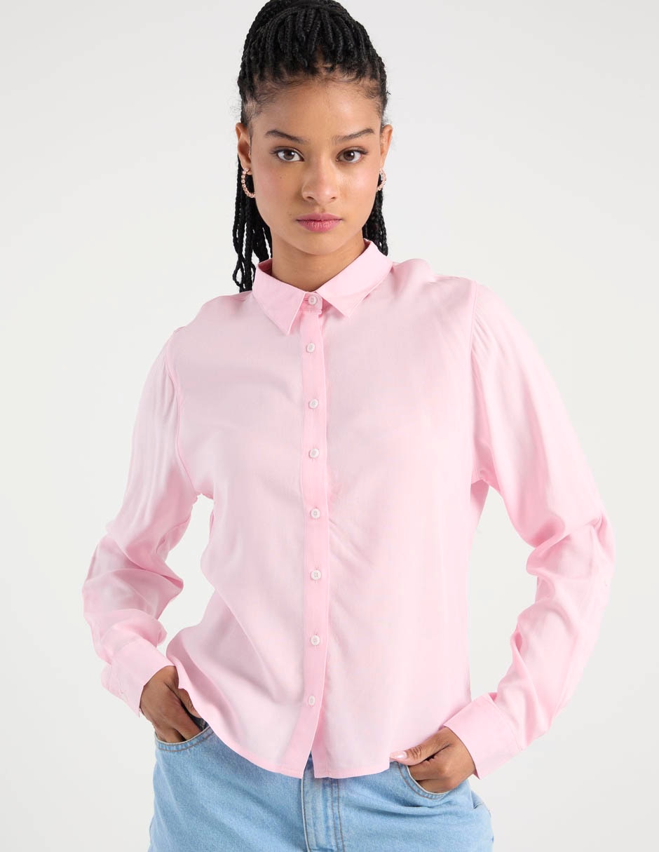 Blusa camisera Non Stop manga larga para mujer