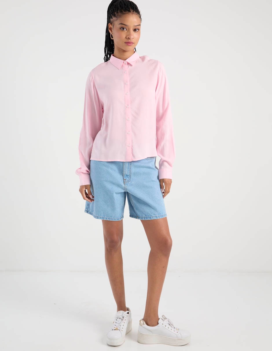 Blusa camisera Non Stop manga larga para mujer