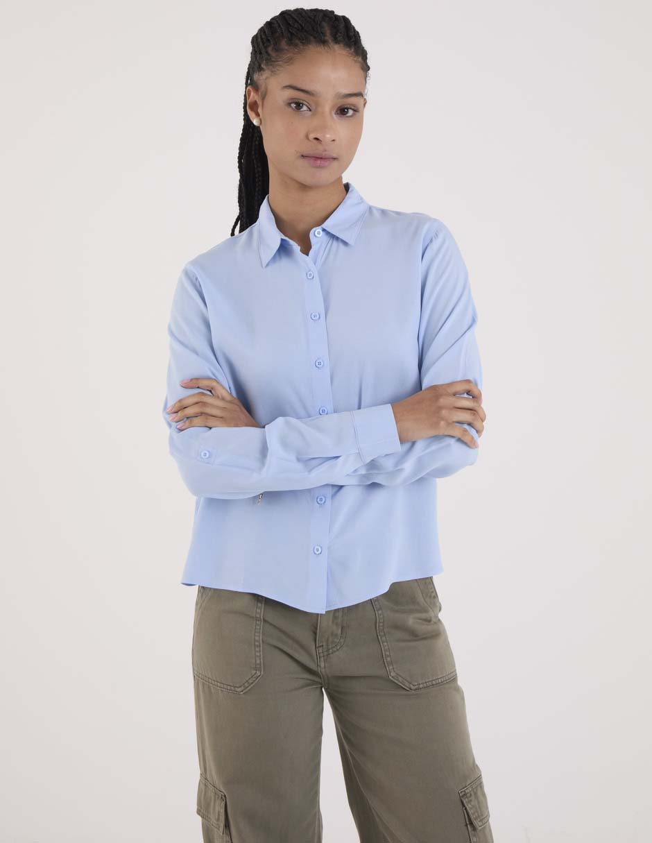 Blusa camisera manga larga para mujer Blusa camisera manga larga para mujer