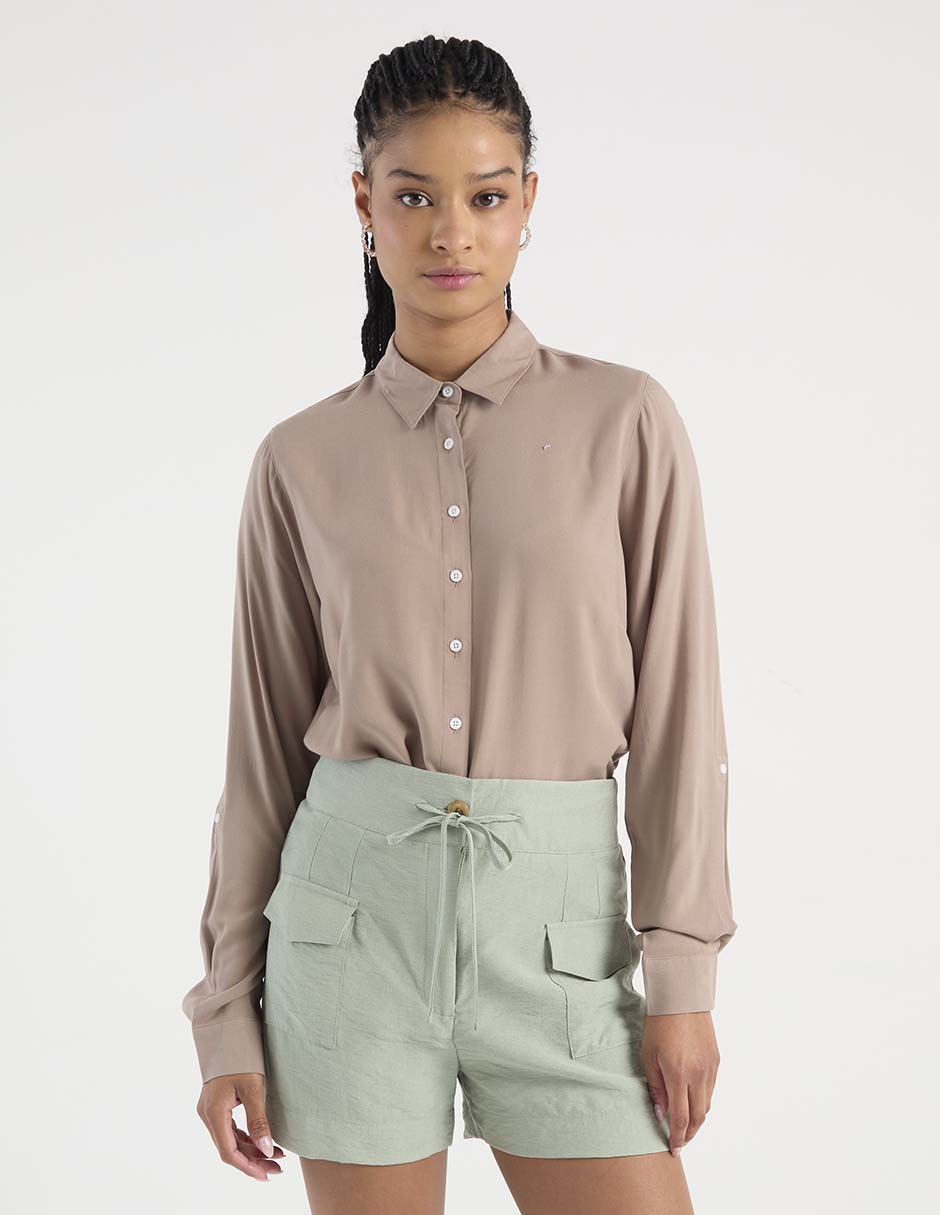 Blusa camisera manga larga para mujer 2