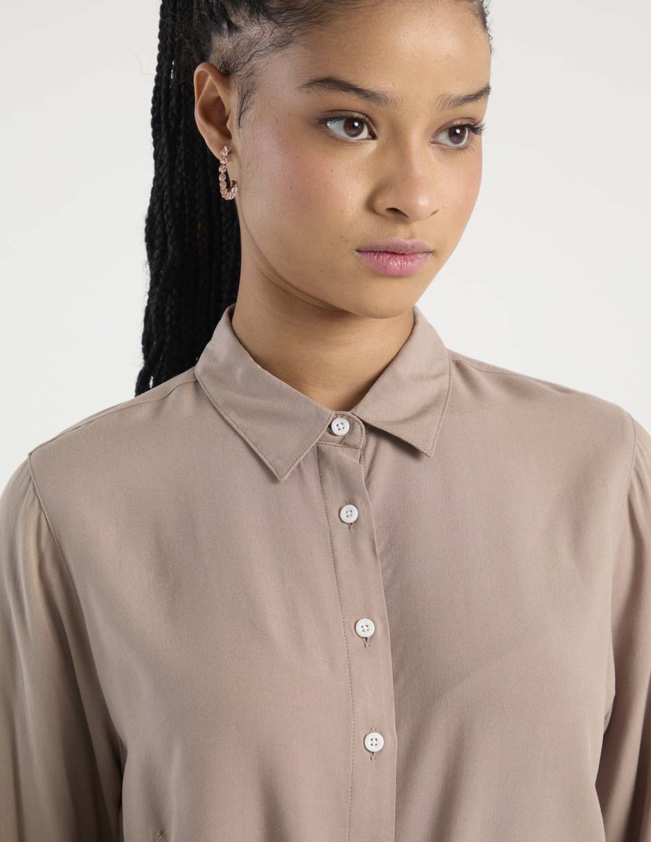 Blusa camisera manga larga para mujer 4