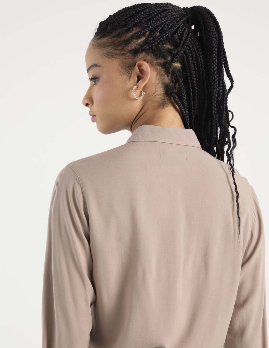 Blusa camisera manga larga para mujer 5
