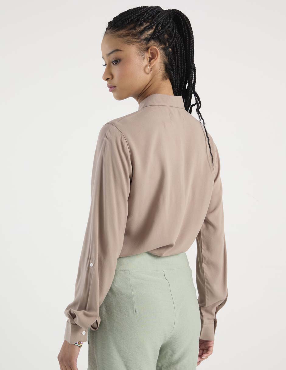 Blusa camisera manga larga para mujer 6
