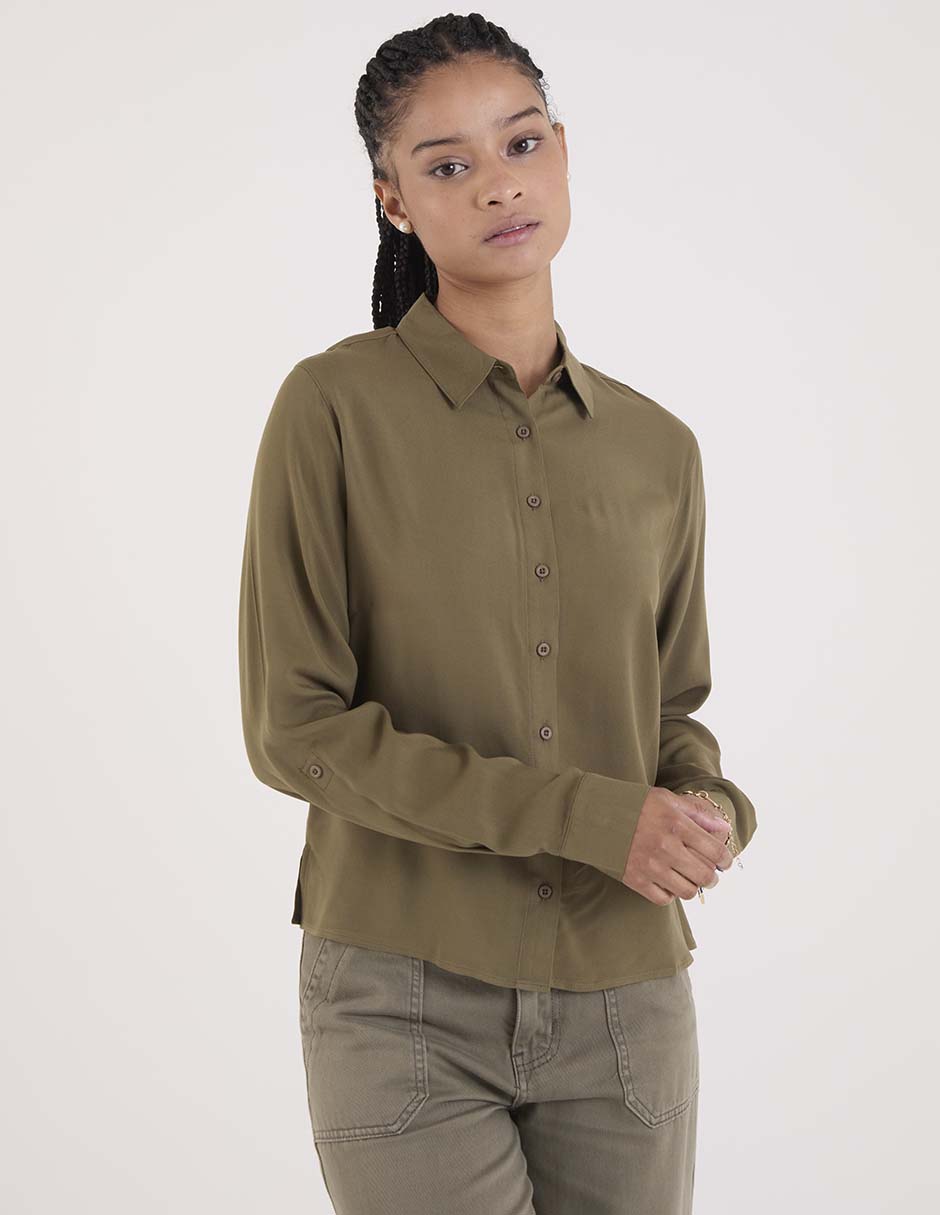 Blusa camisera manga larga para mujer Blusa camisera manga larga para mujer