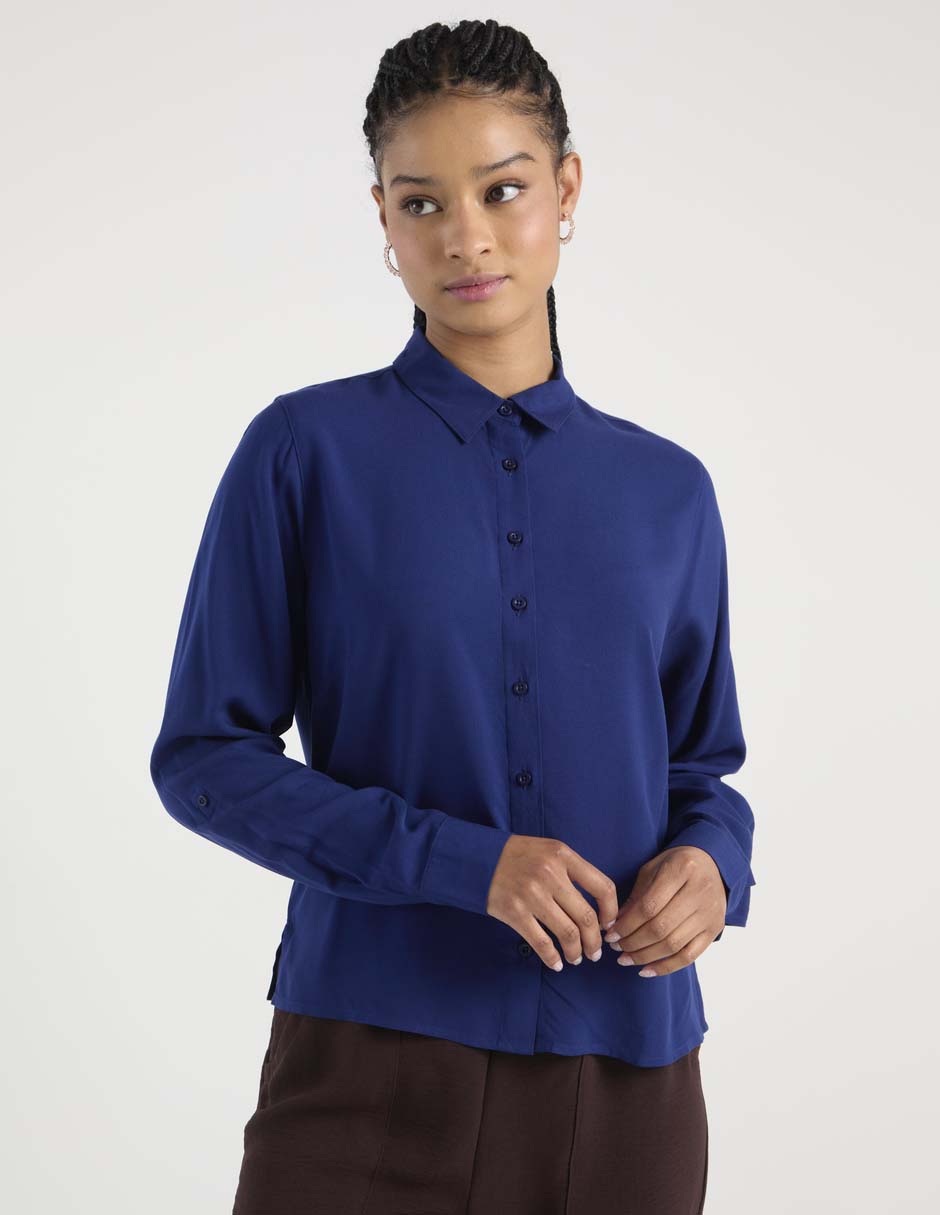 Blusa camisera manga larga para mujer 5