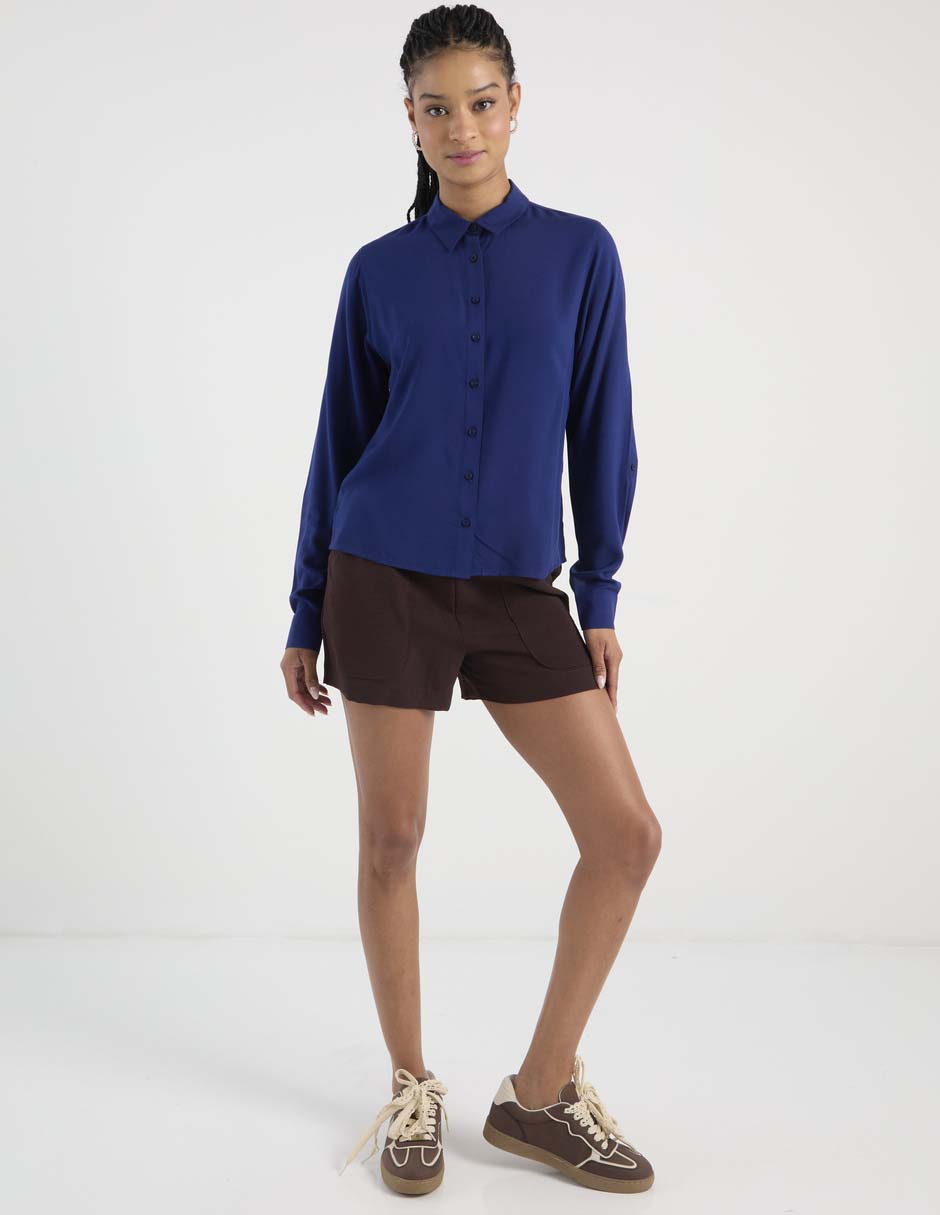 Blusa camisera manga larga para mujer 4