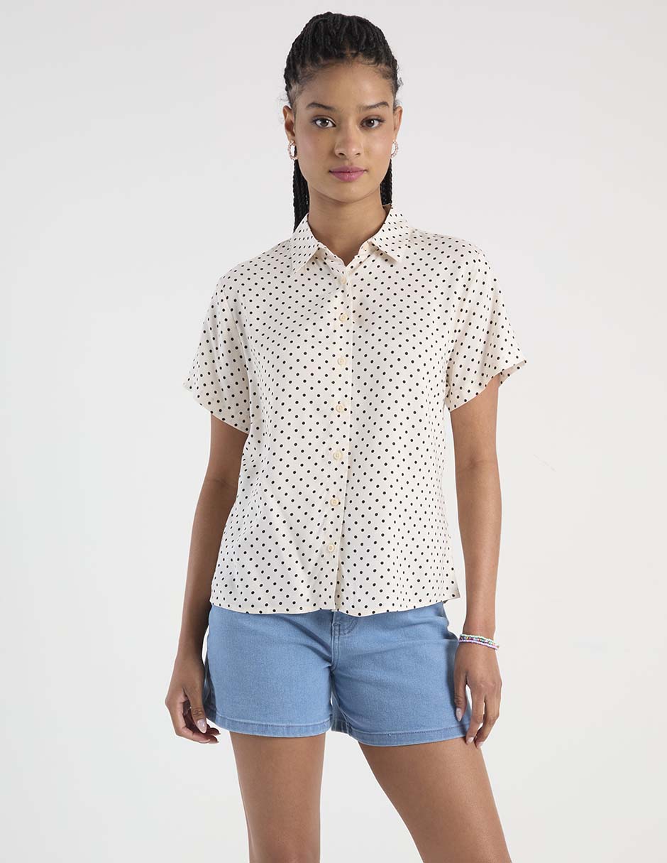 Blusa camisera Non Stop manga corta para mujer