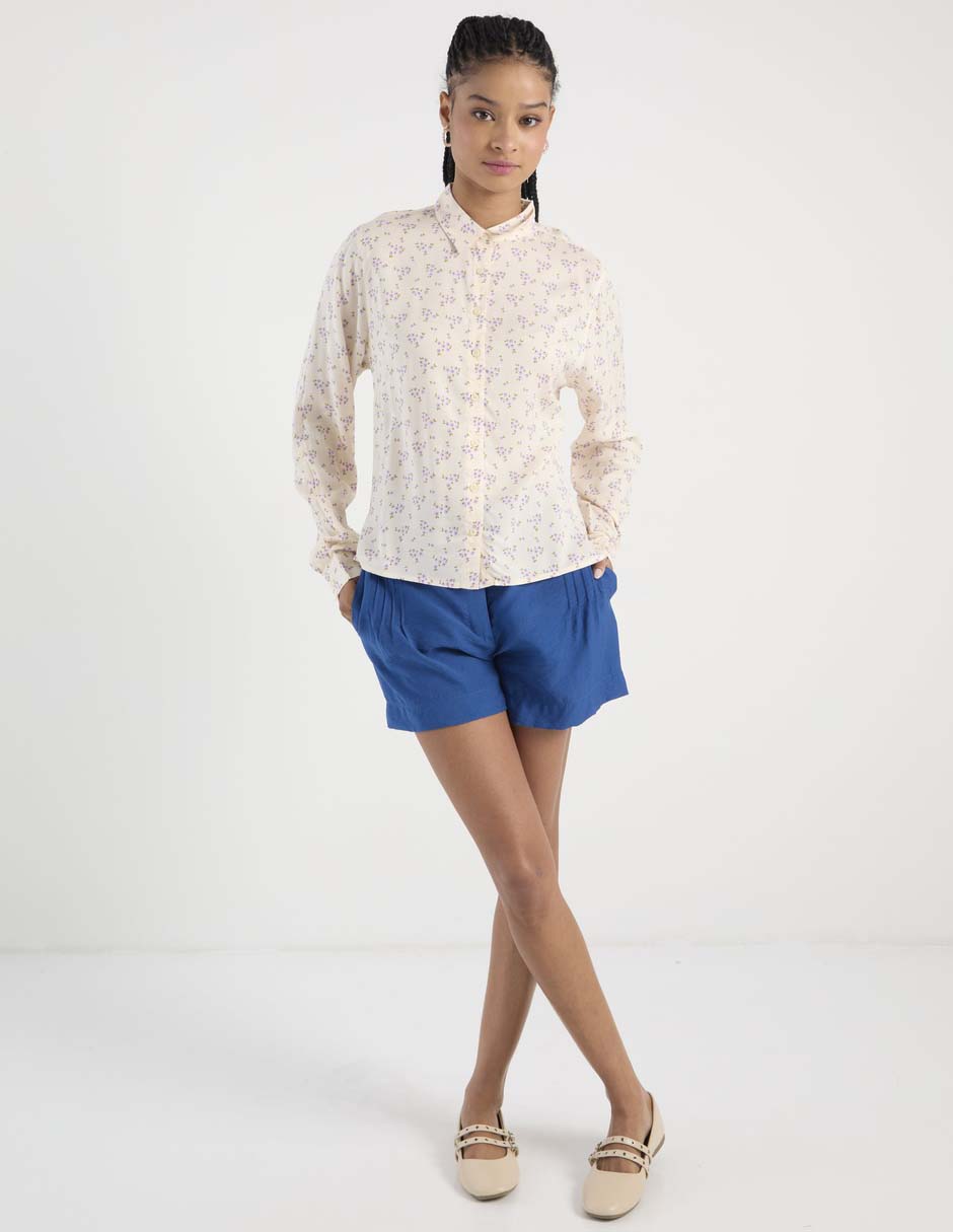 Blusa camisera Non Stop manga larga para mujer