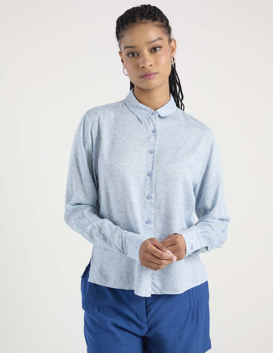 Blusa camisera Non Stop manga larga para mujer