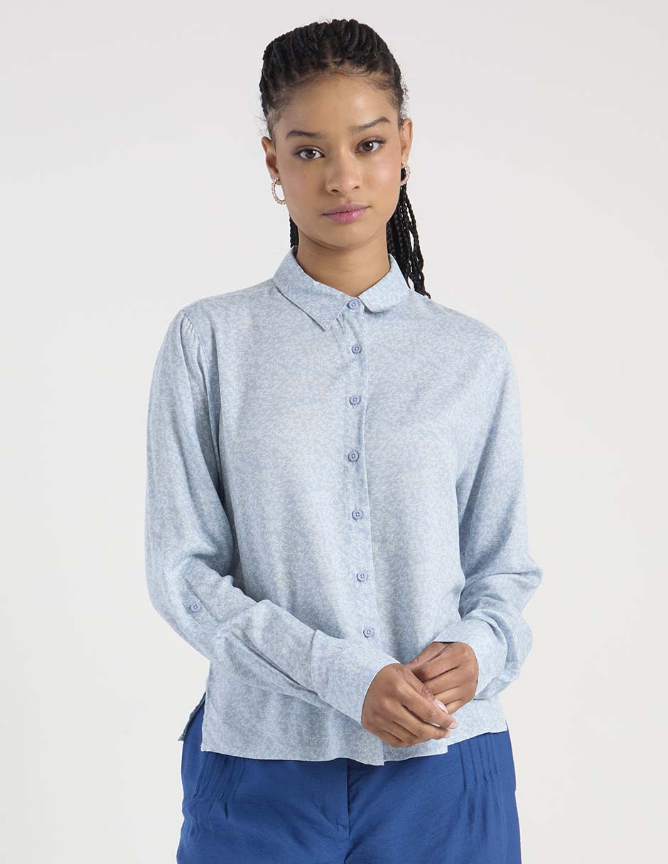 Blusa camisera Non Stop manga larga para mujer