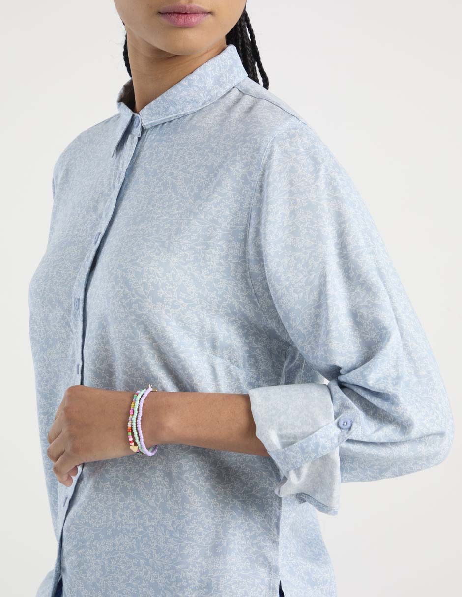 Blusa camisera Non Stop manga larga para mujer
