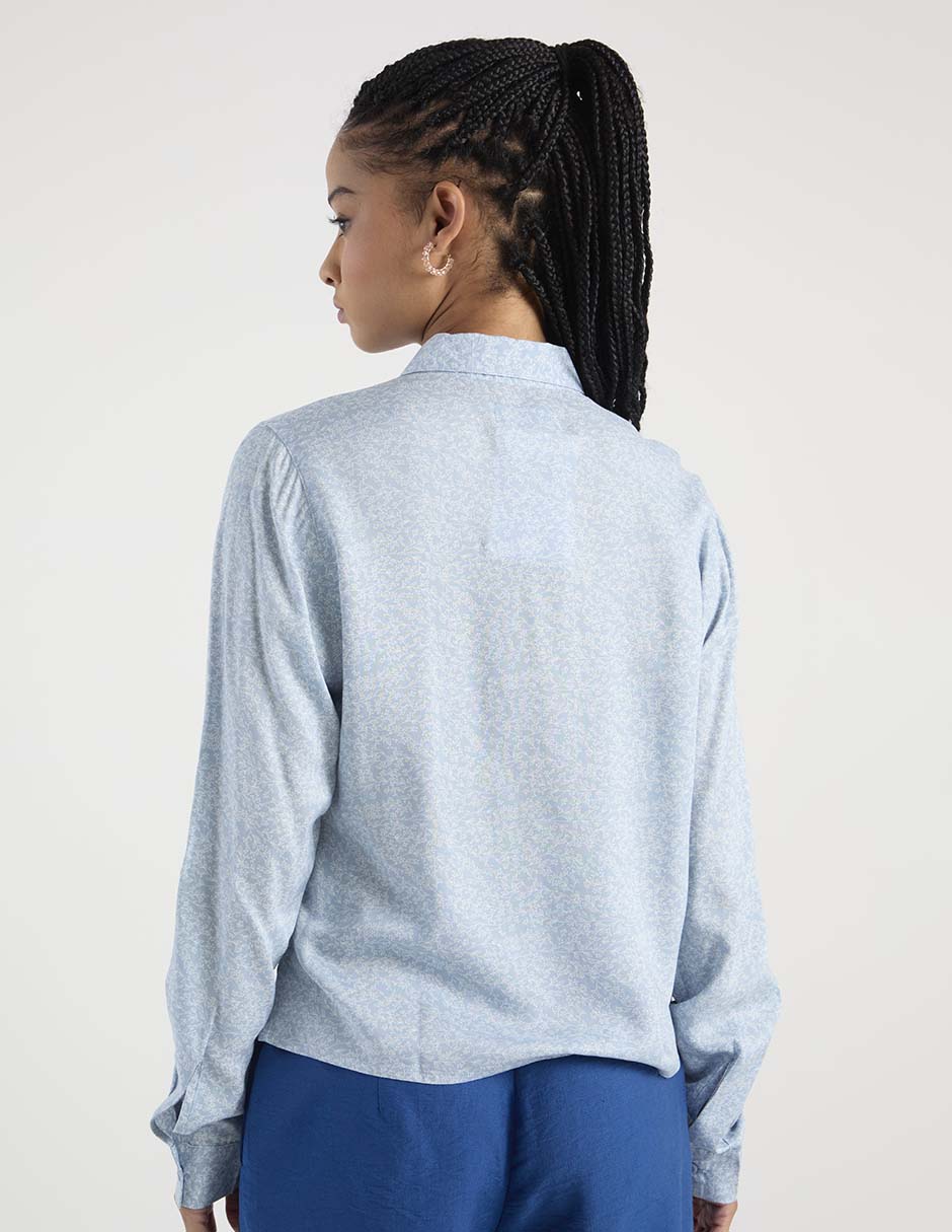 Blusa camisera Non Stop manga larga para mujer