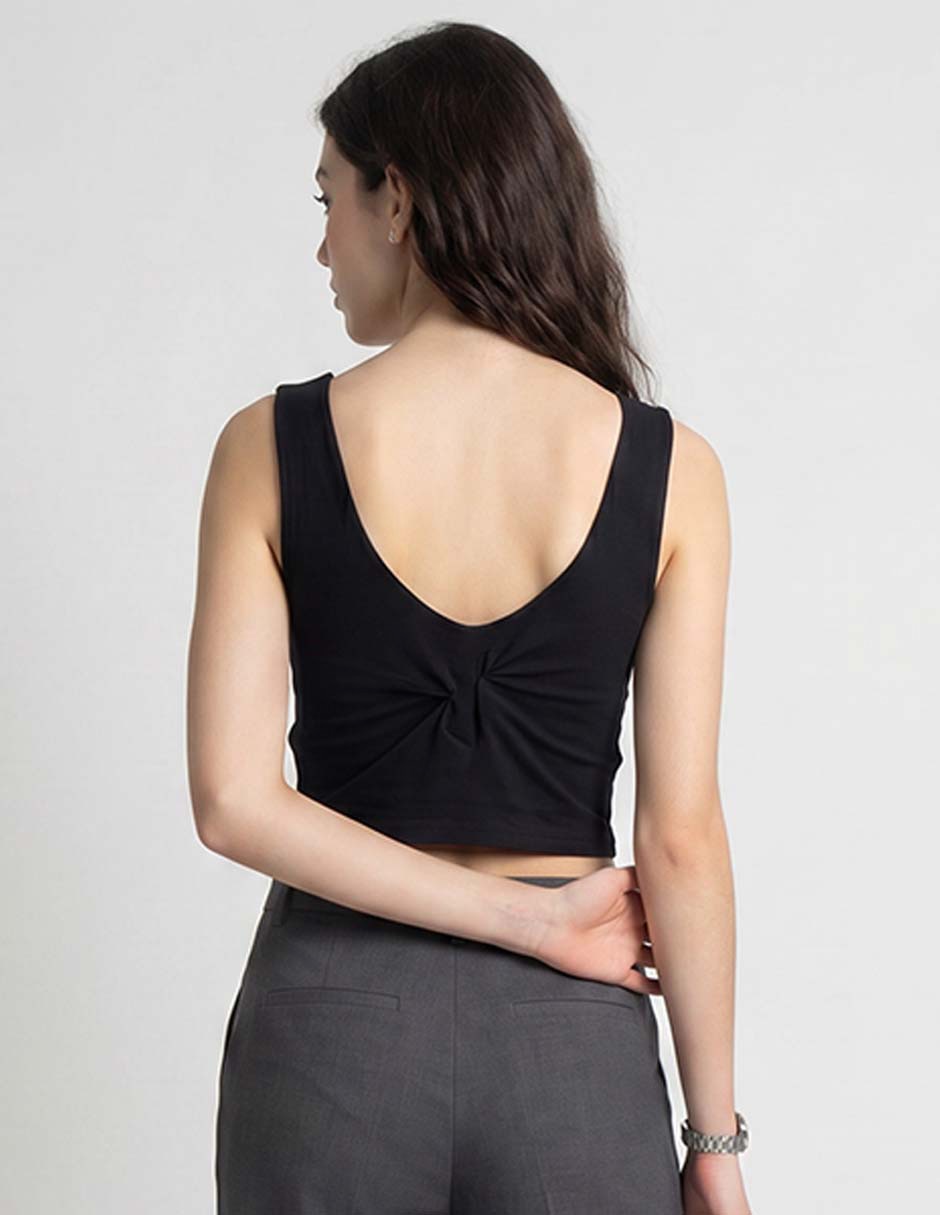 Top crop Non Stop cuello redondo para mujer