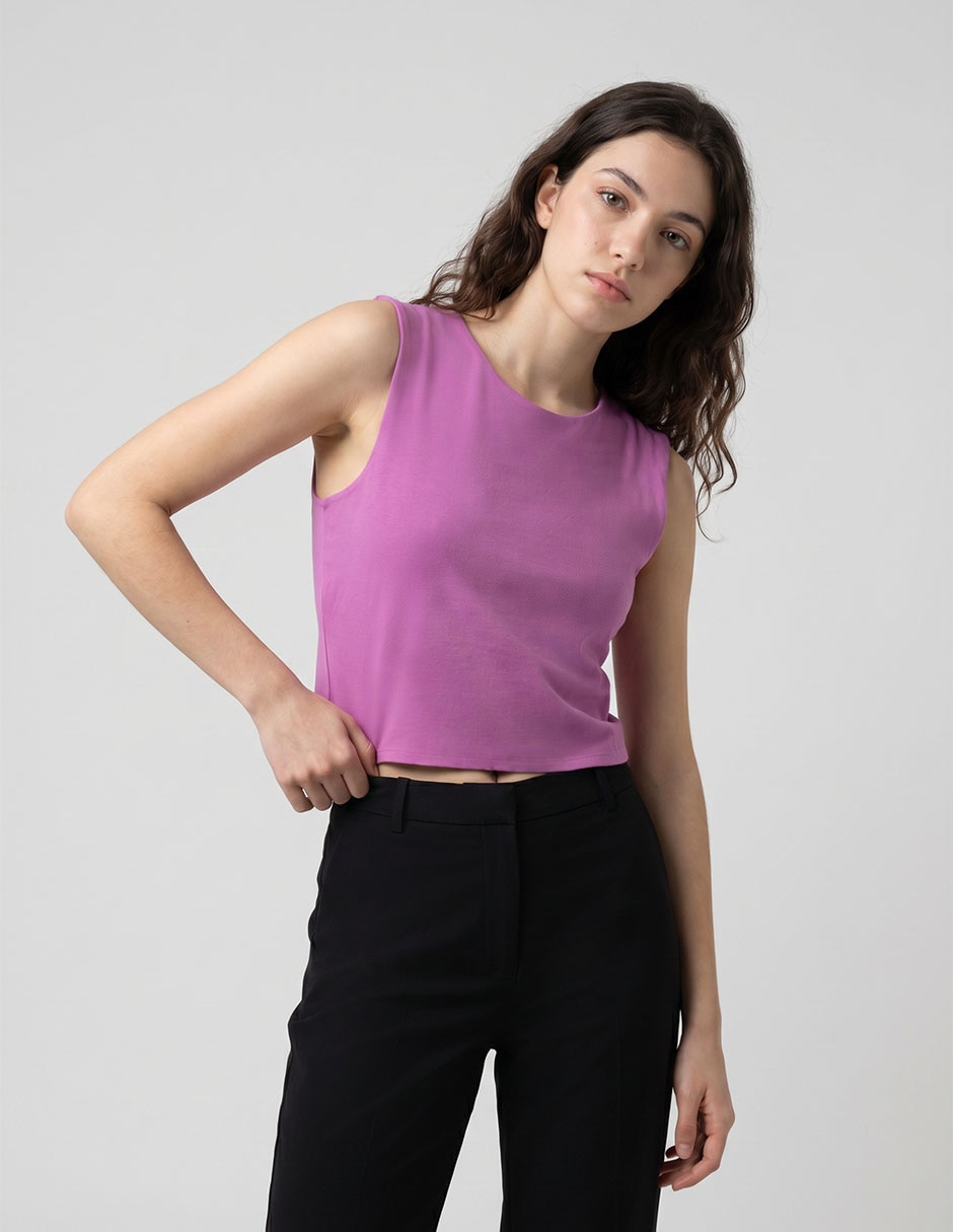 Top cuello redondo Top cuello redondo