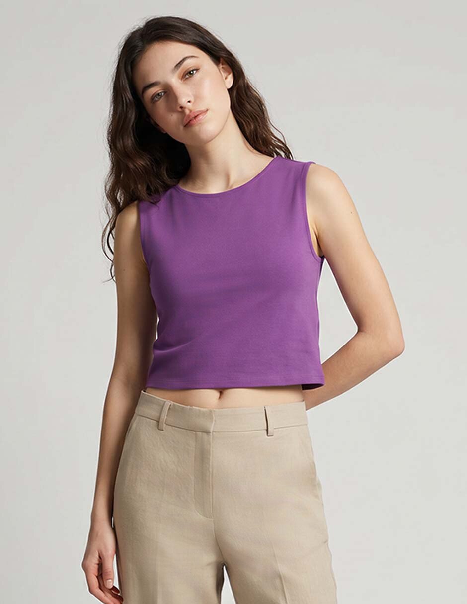 Top cuello redondo Top cuello redondo