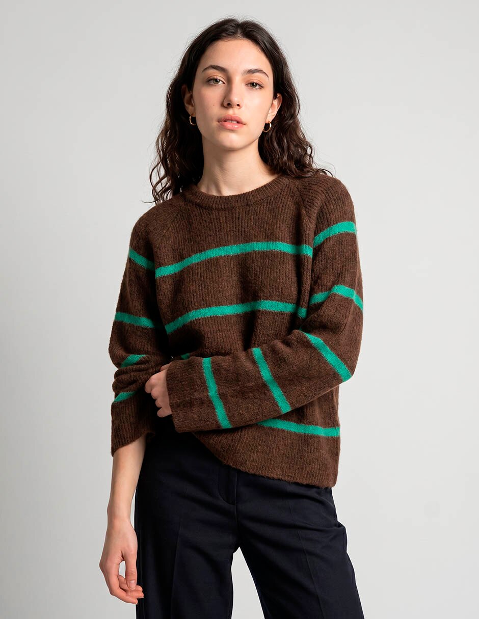 Suéter cuello redondo para mujer