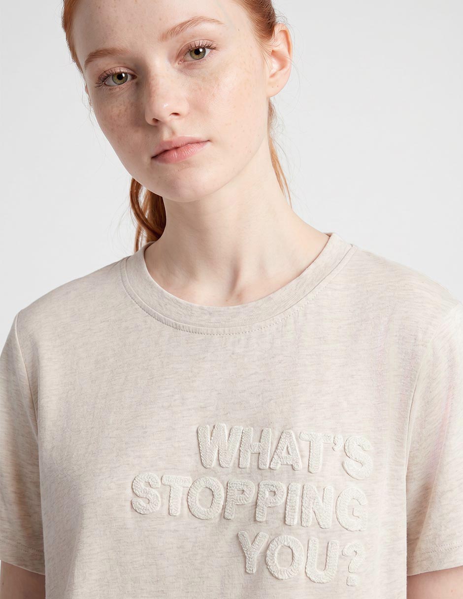 Playera manga corta cuello redondo para mujer 3