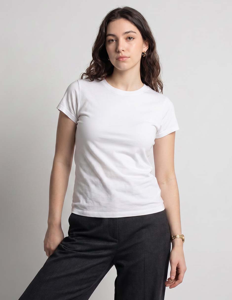 Playera manga corta cuello redondo para mujer 1
