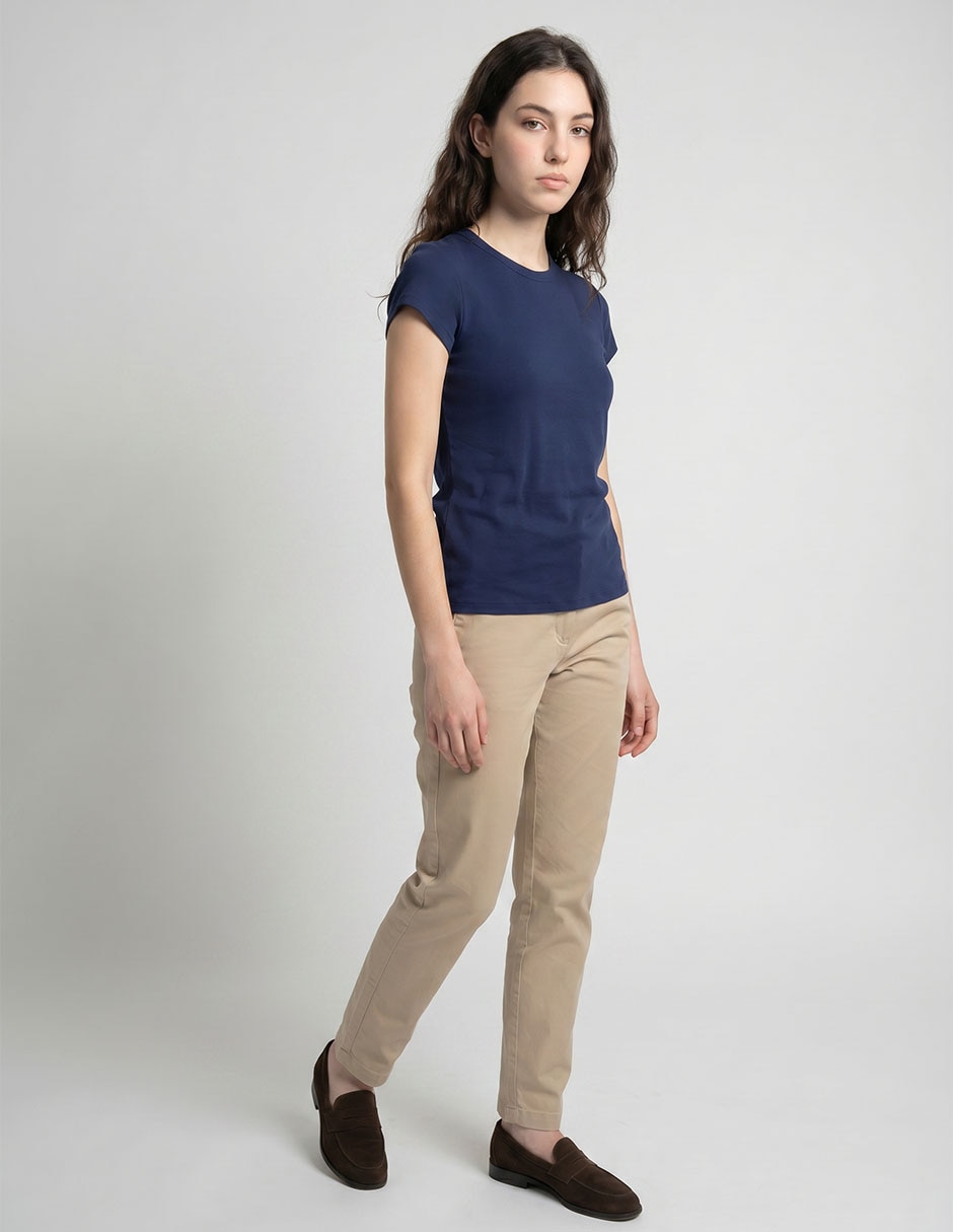 Playera manga corta cuello redondo para mujer