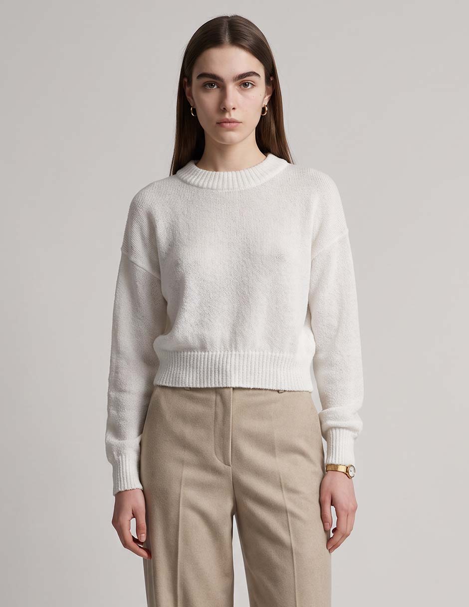 Suéter cuello redondo para mujer