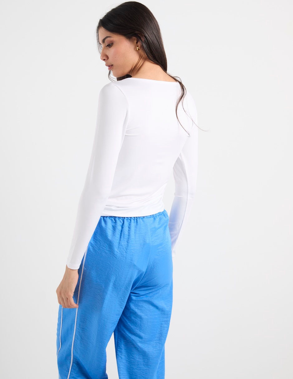 Playera manga larga cuello redondo mujer 2