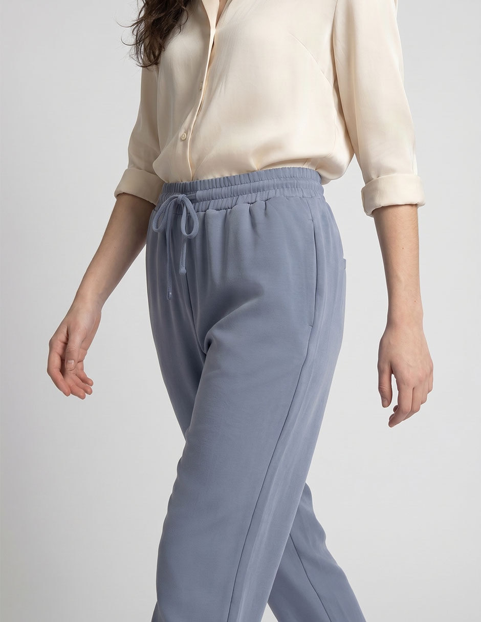 Pants slim con jareta para mujer 2