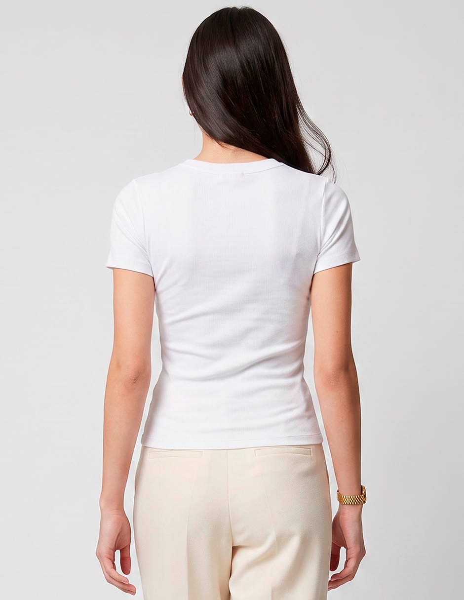 Playera manga corta cuello redondo mujer 2