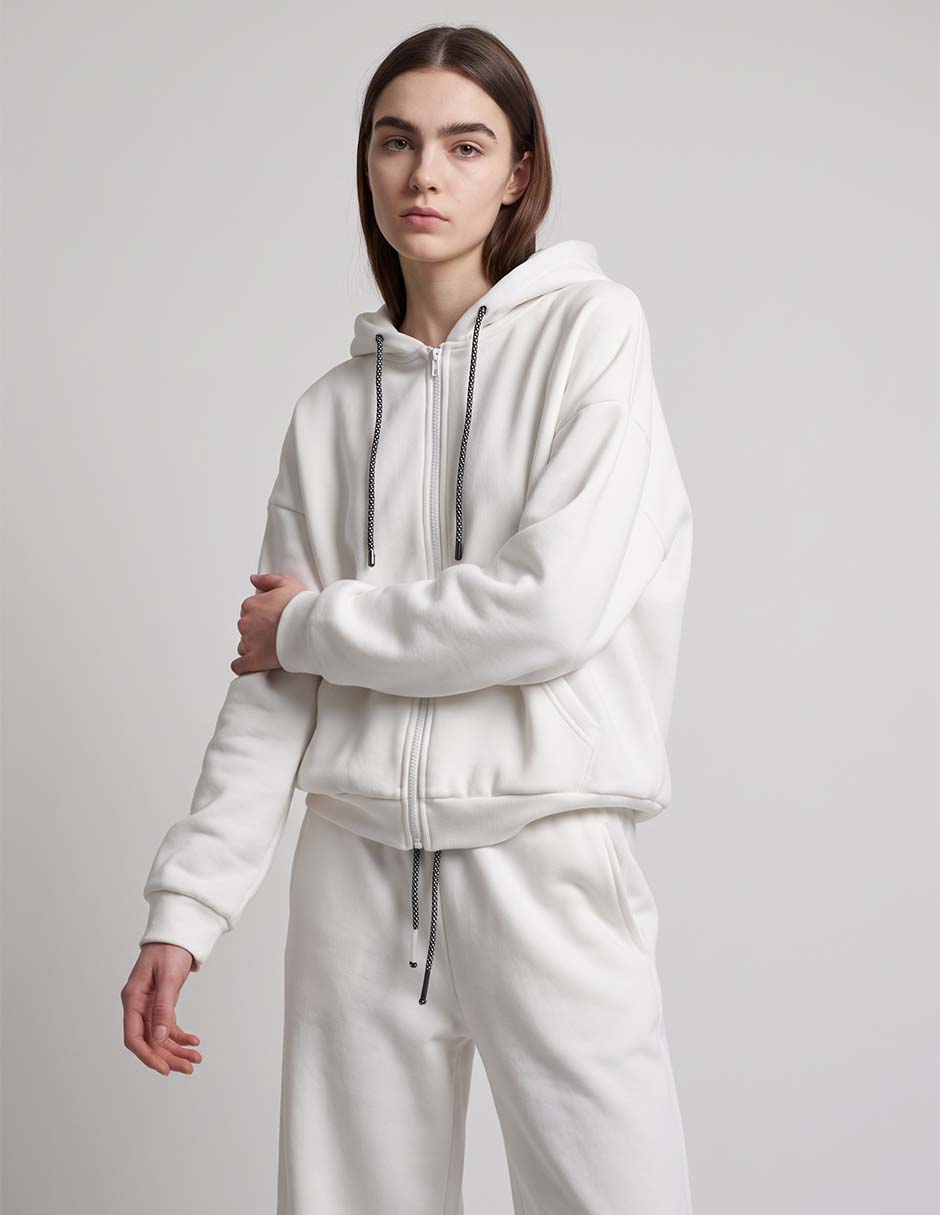 Sudadera con capucha y bolsa para mujer
