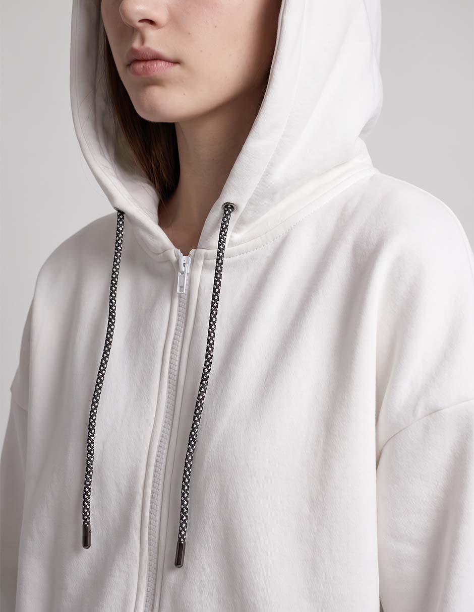 Sudadera con capucha y bolsa para mujer
