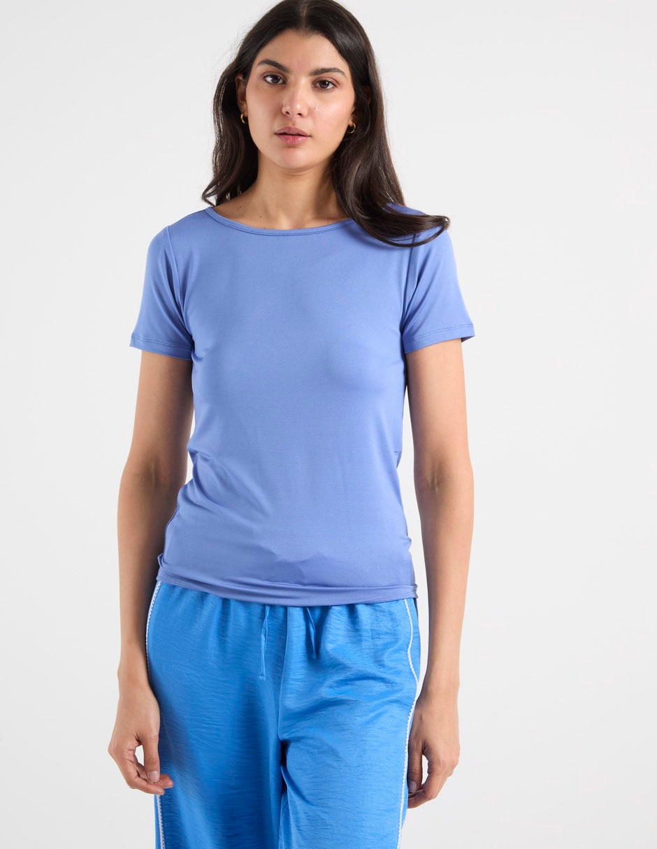 Playera manga corta cuello redondo mujer Playera manga corta cuello redondo mujer