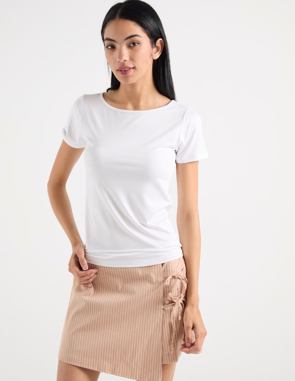 Playera manga corta cuello redondo mujer 1