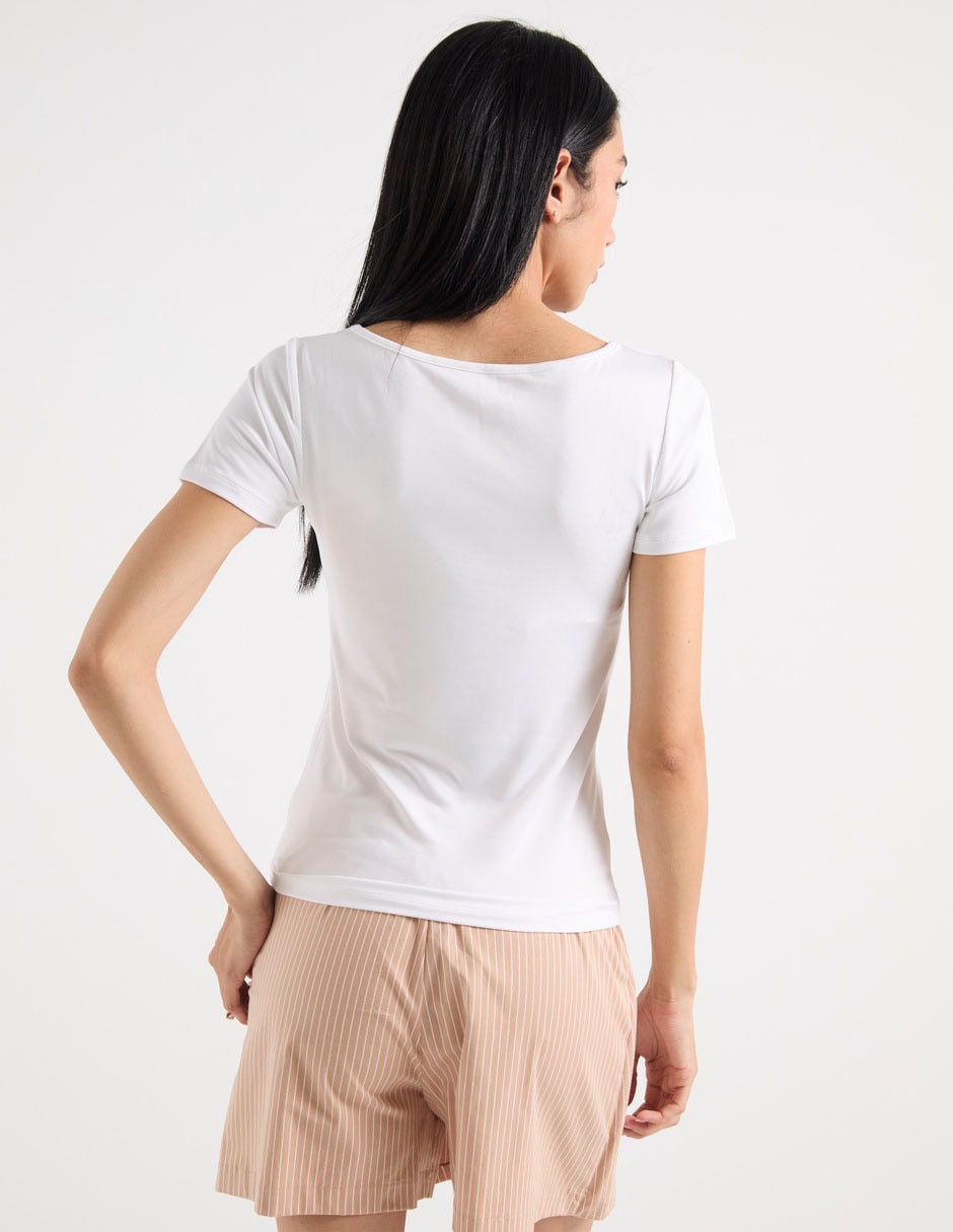 Playera manga corta cuello redondo mujer 2