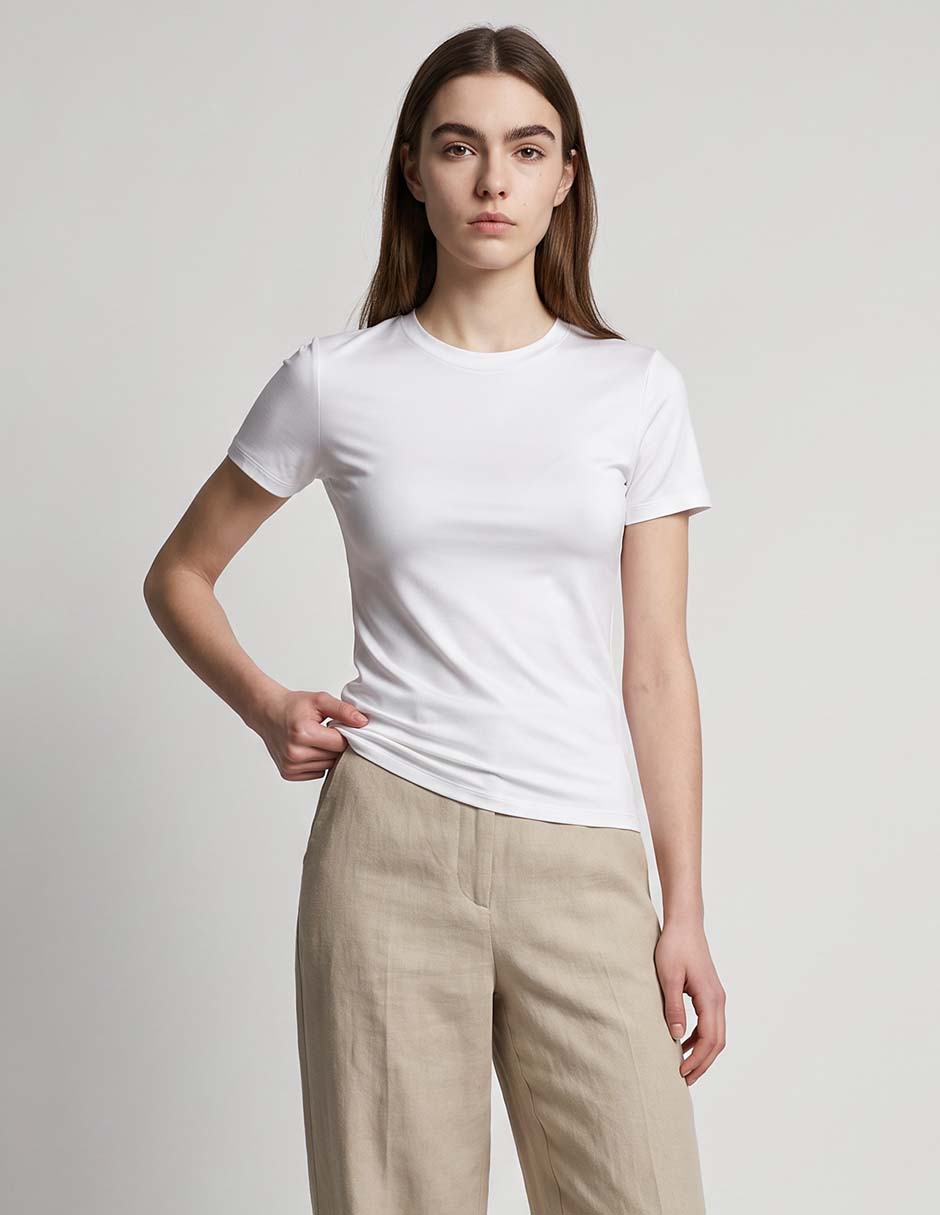 Playera manga corta cuello redondo mujer Playera manga corta cuello redondo mujer