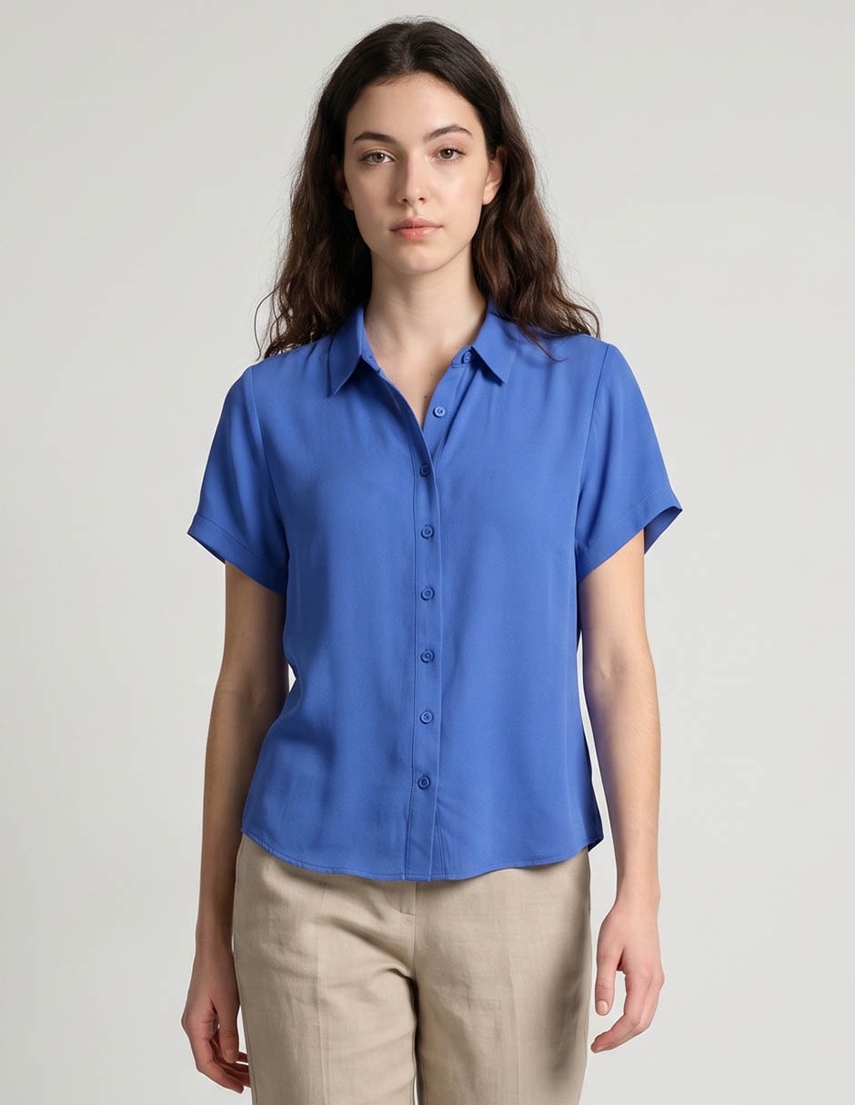 Blusa camisera manga corta para mujer Blusa camisera manga corta para mujer
