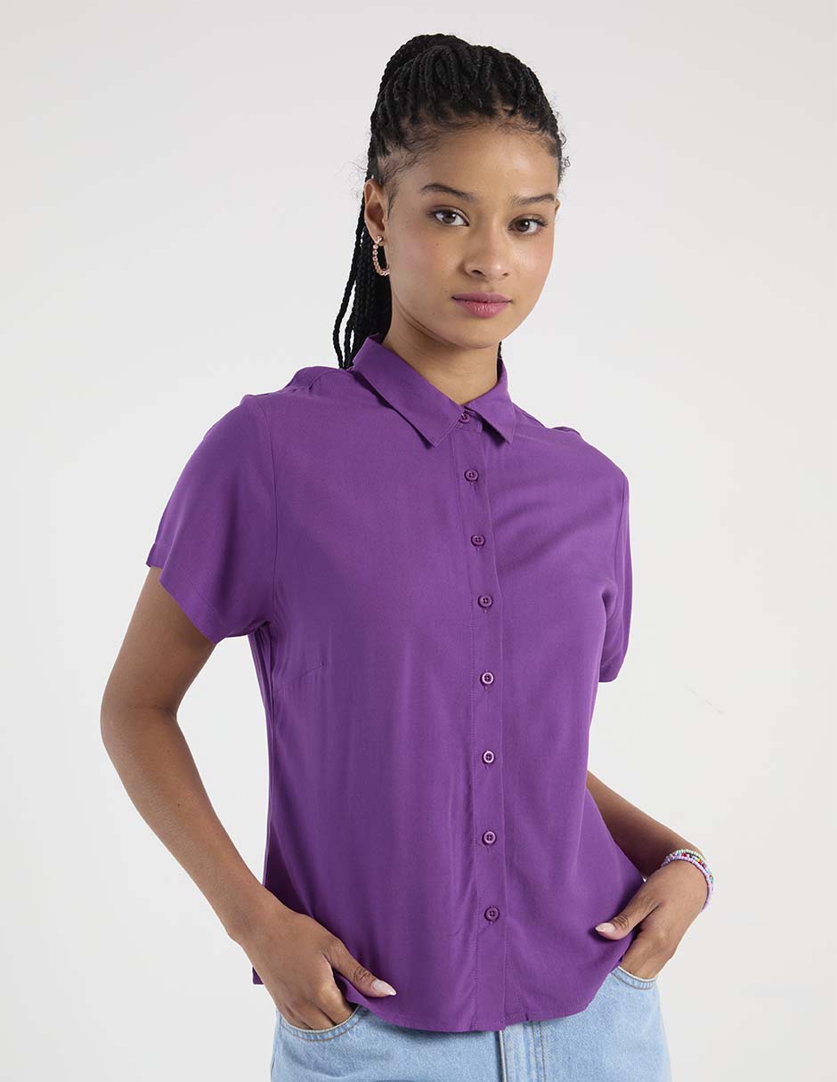 Blusa camisera manga corta para mujer Blusa camisera manga corta para mujer