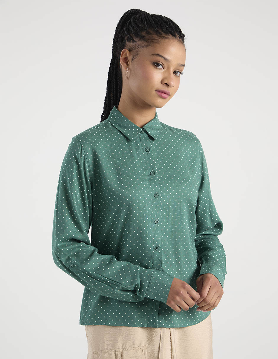 Blusa camisera manga larga para mujer 7