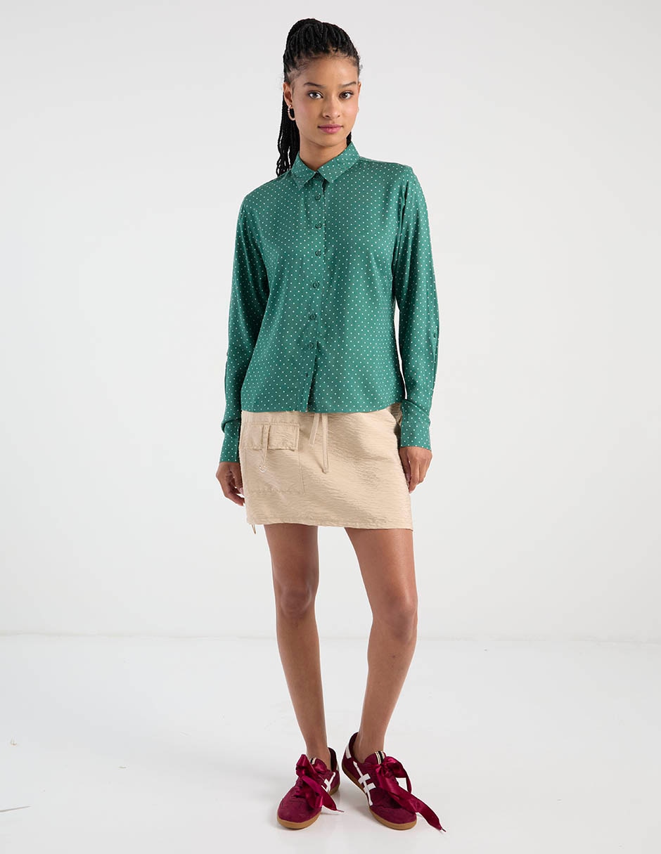 Blusa camisera manga larga para mujer 8