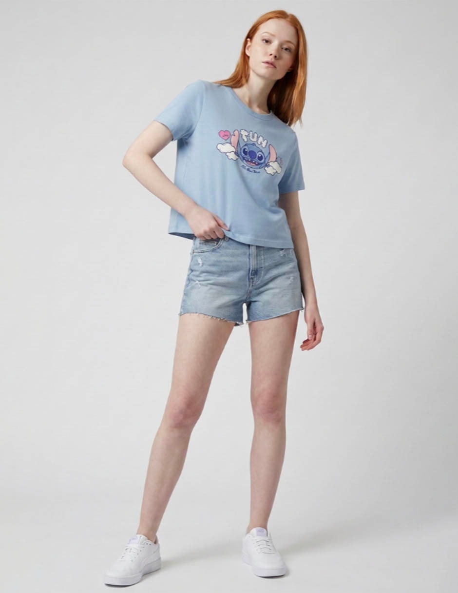 Playera manga corta Stitch cuello redondo mujer Playera manga corta Stitch cuello redondo mujer
