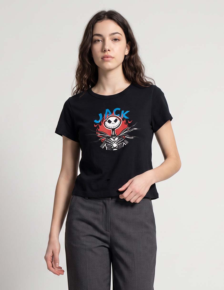Playera manga corta El Extraño Mundo de Jack cuello redondo mujer Playera manga corta El Extraño Mundo de Jack cuello redondo mujer