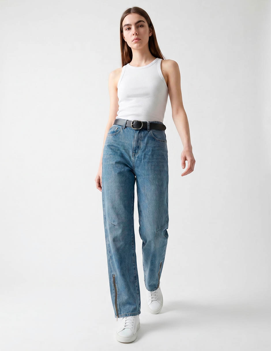 Jeans barrel non stop para mujer