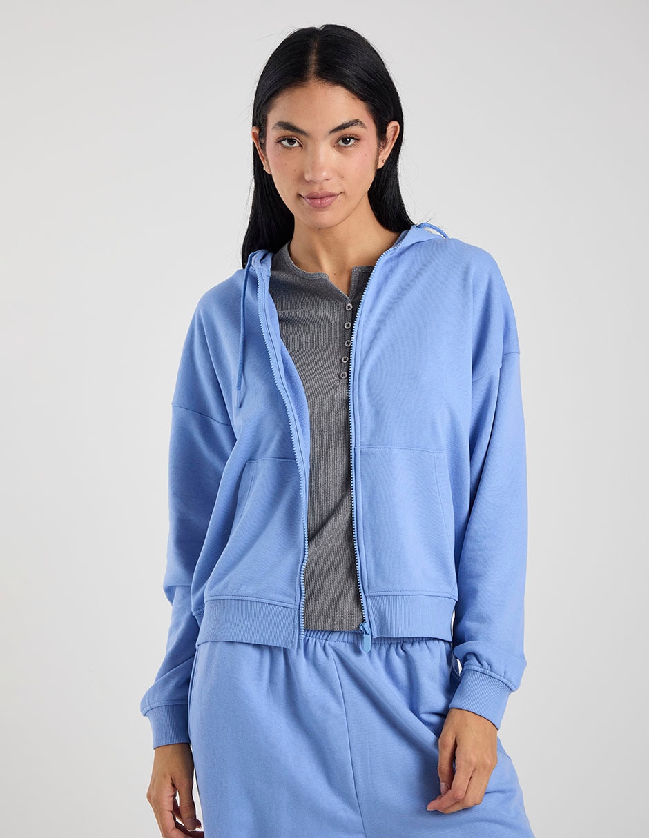 Sudadera con capucha y bolsa para mujer