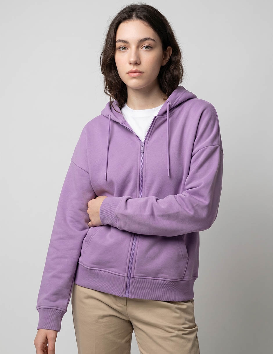 Sudadera con capucha y bolsa non stop para mujer